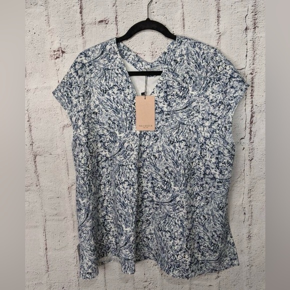 NWT MM LAFLEUR Townsend Top in Indigo Marble. Women’s Size L - Picture 2 of 8